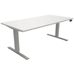fm Büromöbel Elektrisch höhenverstellbarer Schreibtisch »Sidney« 160 cm PP-Laserkanten grau, 160x130.8 cm