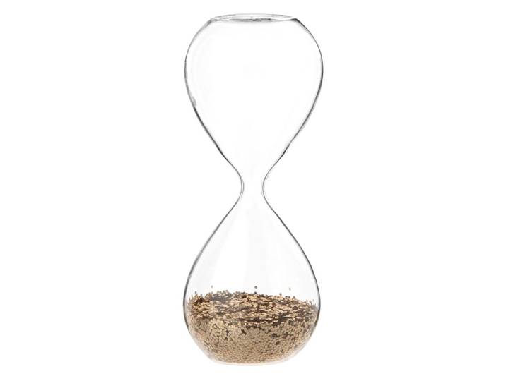 Sanduhr mit Glitzer aus Glas
