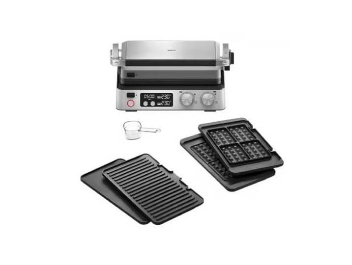 Braun MultiGrill 7 Contact Grill CG 7044 aus Edelstahl Grillplatte und Waffeln Dosierbecher Leistung 2000 Watt abnehmbare Teile waschbar