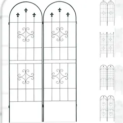 Helloshop26 - Rankgitter Zaun Kletterpflanze Gartenbogen Eisen 2er Set grün 13_0002896_4