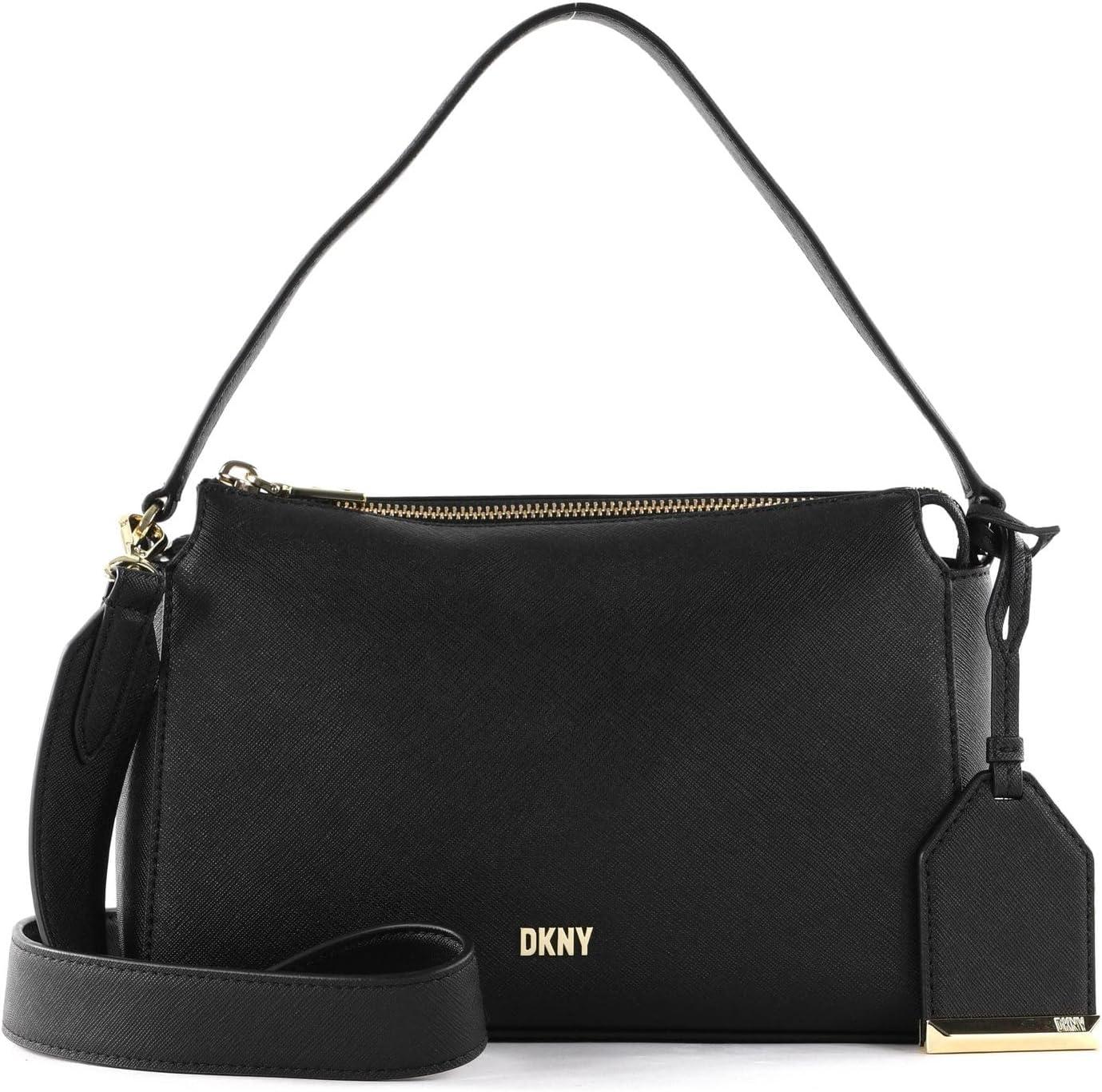 DKNY Lederhandtasche und Umhängetasche Belle TZ, schwarz/gold