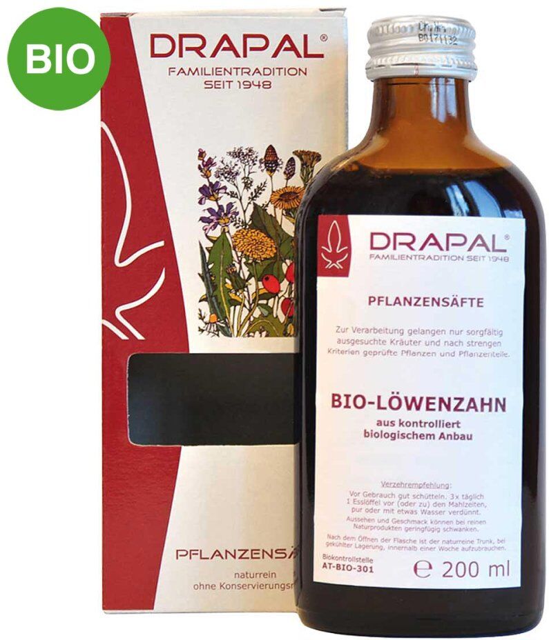 Löwenzahnblätter Bio Pflanzensaft Drapal 200ml