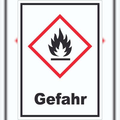 HB-Druck Aufkleber Entzündbare Stoffe Gefahr Flamme A2 (420x594mm)
