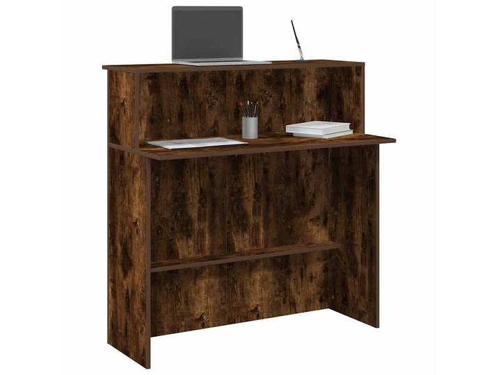vidaXL Empfangstheke Räuchereiche 100x50x103,5 cm Holzwerkstoff