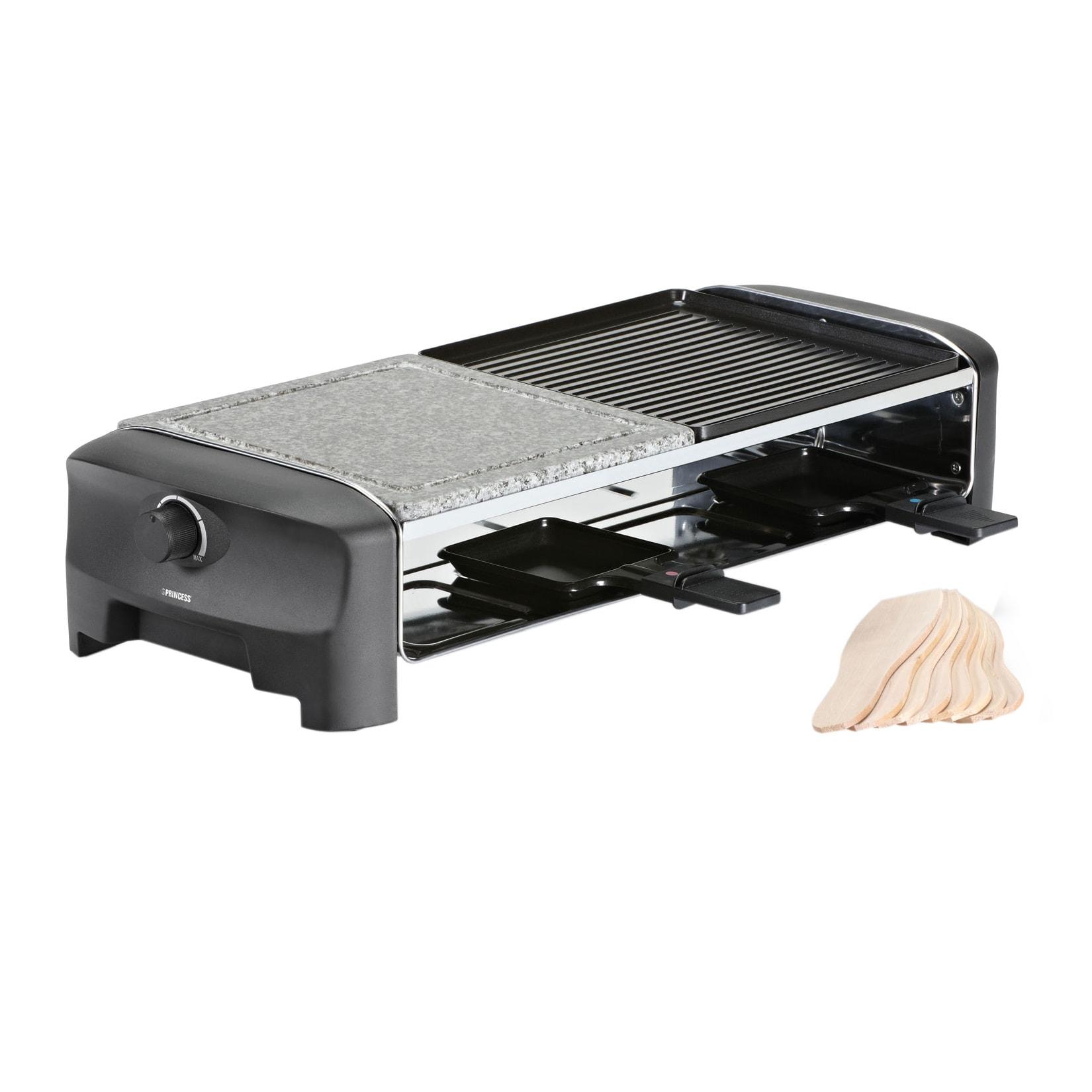 PRINCESS 8 Stone & Grill Party Raclette mit 8 Pfannen