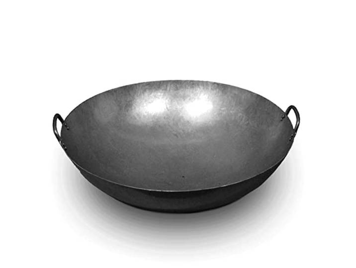 AAF Nommel ® Wok Ölwanne ca. 70 cm Durchmesser mit 2 Griffen/Henkeln mit rundem Boden für Gas, Gastronomie