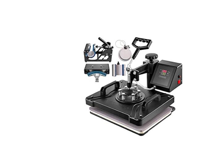 5 6 8 in 1 Wärmepressmaschine T -Shirt -Hitzeübertragung Drucker Muntifunktionaler Sublimation for Becher/Latte Becher/Hut/Teller/Flasche,Präzisionsstabilität(5 in 1 15x15 Inch)