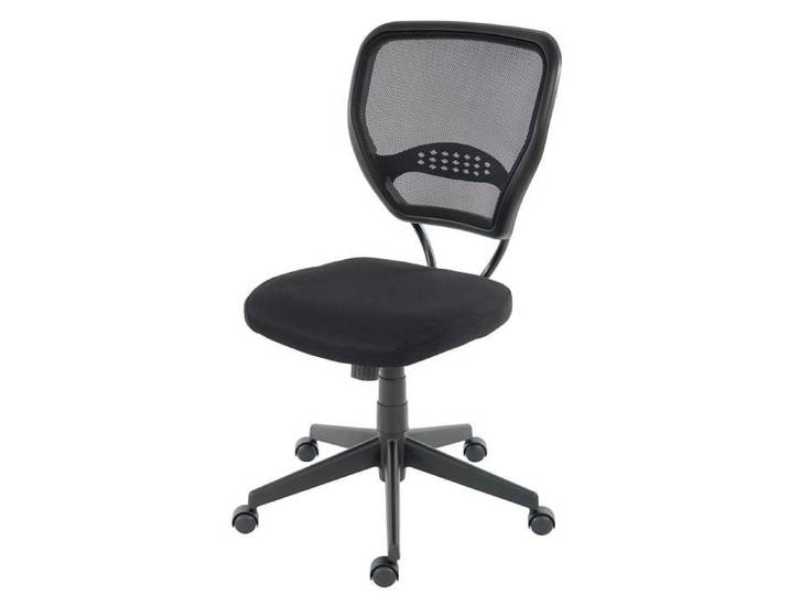 Fauteuil/chaise de bureau Seattle charge 150kg tissu ~ noir sans accoudoirs