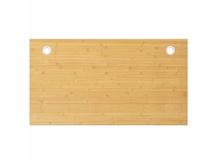 LPERTGFHU Schreibtischplatte 100x60x4 cm aus massivem Bambus – robuste Ersatz-Tischplatte für höhenverstellbare Schreibtische mit 2 Kabeldurchlässen