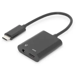 Digitus USB-C Adapter / Konverter, USB-C auf USB-C + 3.5mm Klinke