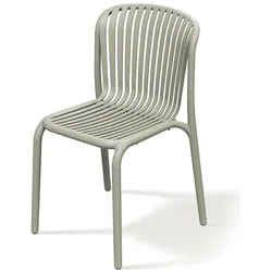 Ferne, Gartenstühle, Stapelbarer Gartenstuhl in Beige, moderner Kunststoffstuhl in Bauhaus-Optik