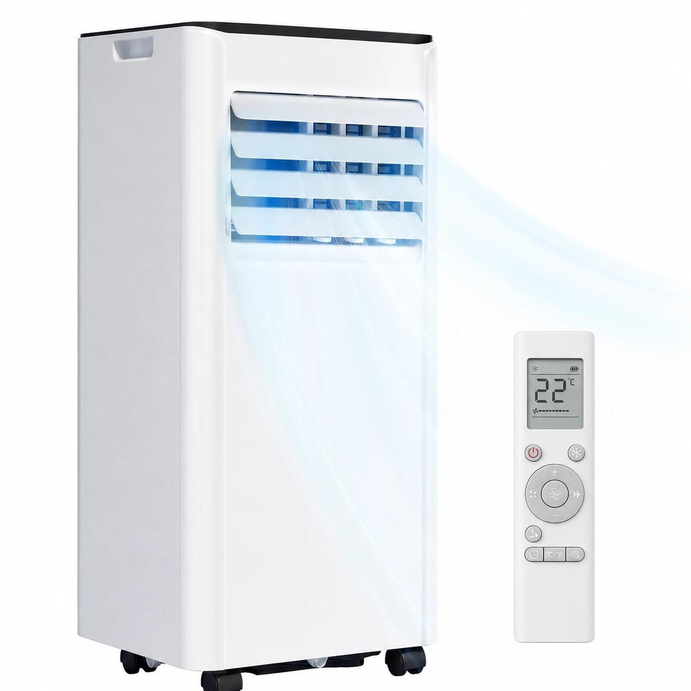 Temprium 9000 BTU mobile Klimaanlage, 4-in-1 Kühlfan Luftentfeuchter, , mobile AC mit Digital-LED-Display, Fernbedienung, 24H-Timer, in