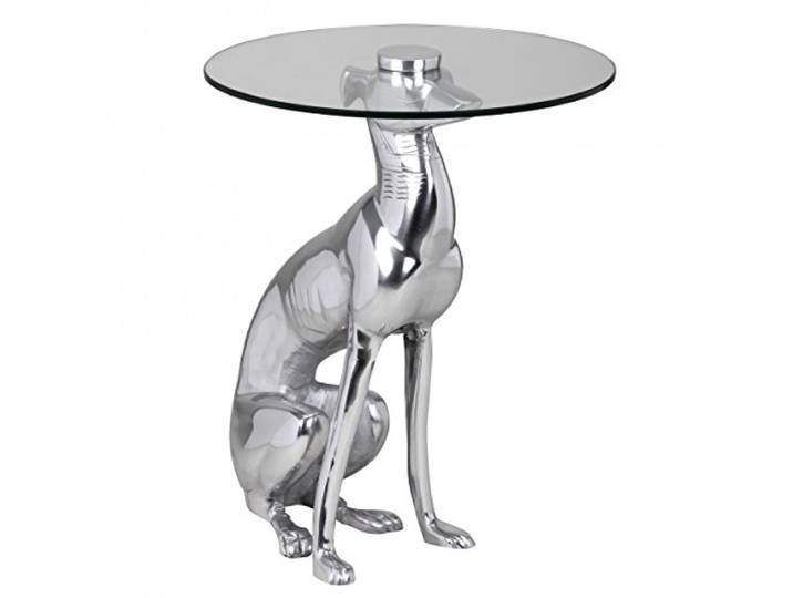 WOHNLING Bijzettafel Windhond 40x40x50 cm Aluminium Zilver