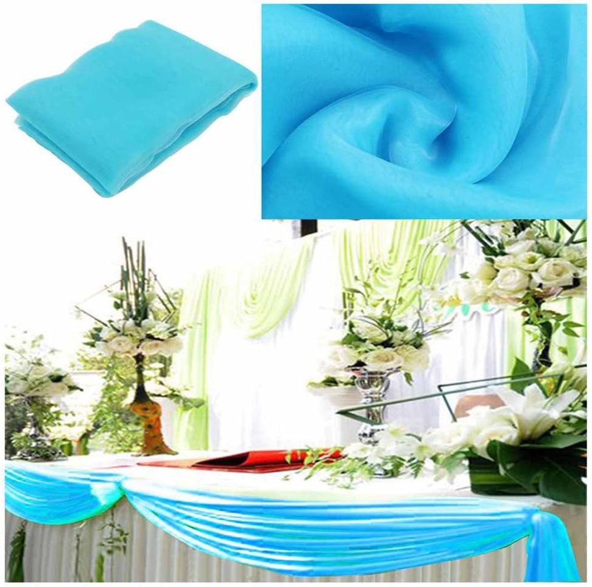 Decoratiestof Tule voor Bruiloft en Feest, Breedte: 1,35 m