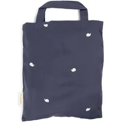 Filibabba, Kinderbettwäsche, Baby Bettwäsche GOTS (70x100 cm) - Wal Christian Stickerei - Midnight (100 x 70 cm, 40 x 45 cm)