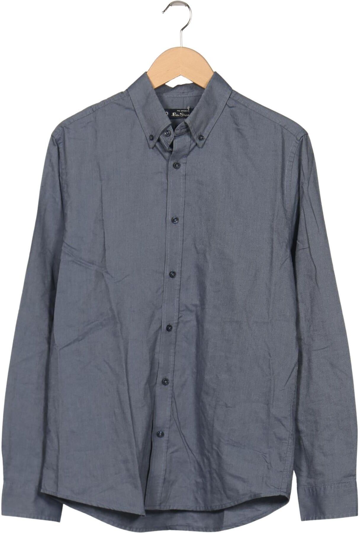 Ben Sherman Herren Hemd, Blau, Gr. M, Baumwolle / Synthetik - Second Hand