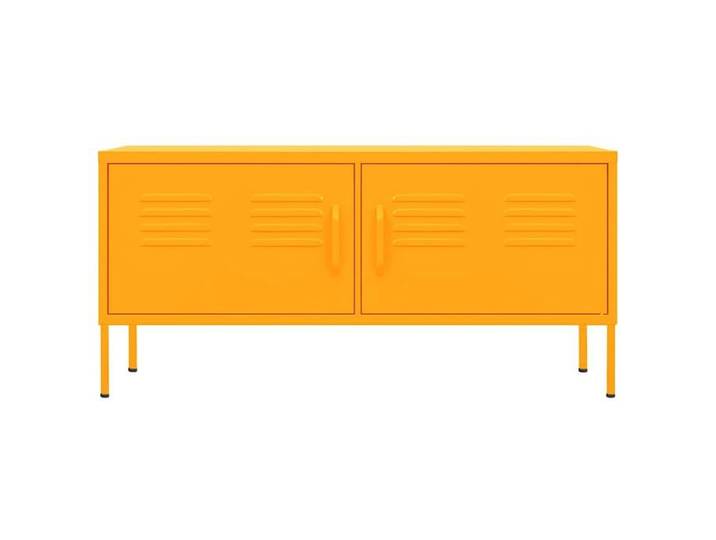 Black Month Armoire TV Jaune Moutarde 105x35x50 cm en acier avec 2 portes Design rectangulaire hhx74j