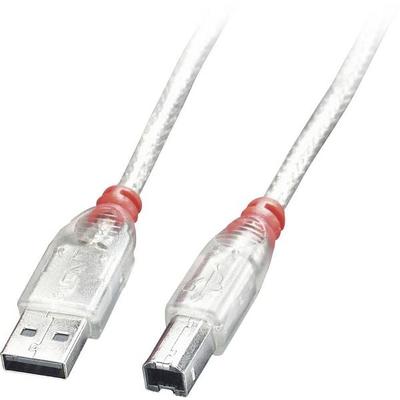 LINDY USB-Kabel USB 2.0 USB-A Stecker, USB-B Stecker 0.50 m Transparent 41751