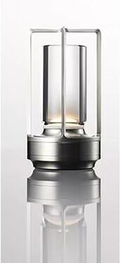 Uplifted Trends LED Crystal Rechargeable Touch Night Lamp Modern Bedroom & Restaurant Decorative Table Lamp silvery