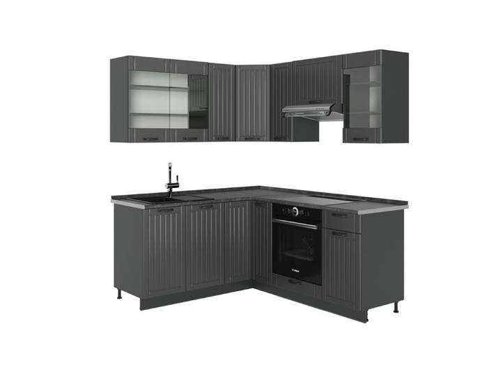 Cuisine en angle Fame-Line 190 x 160 cm PT Anthracite Gris foncé/Anthracite Vicco 57120