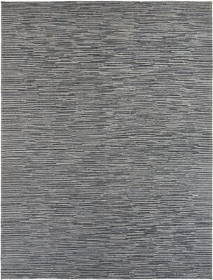KALATY Modern Grey Flatweave Weave 100% Viscose Area Rug