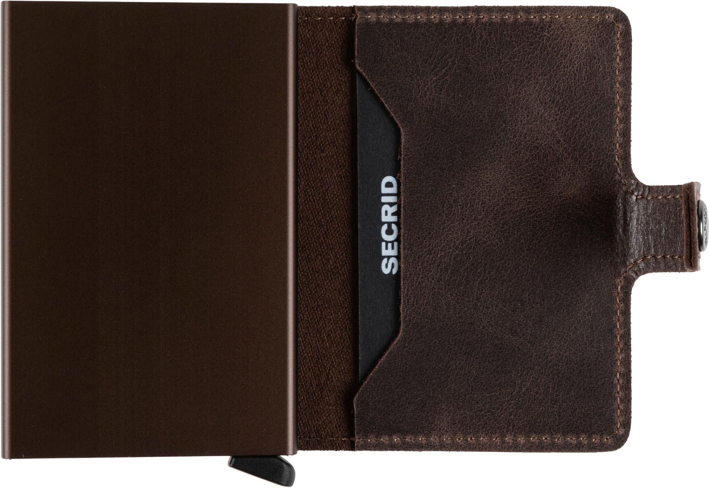 Geldbörse SECRID "Miniwallet", Herren, braun (dunkelbraun), Leder, Kleinlederwaren Geldbörse dunkelbraun Einheitsgröße