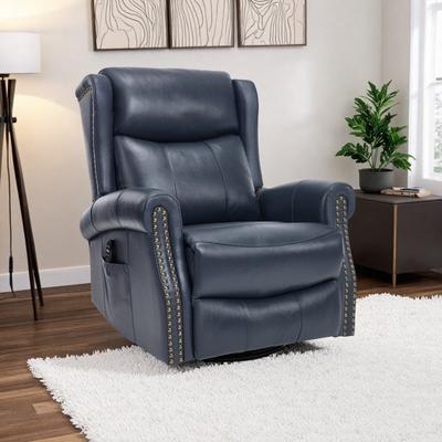 Manual Recliner Chair with Rocker & Swivel, Heat & Massage Features