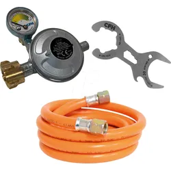 CFH 49404 - Druckminderer 50 mbar, 3-teiliges Set für Gasgrill & Camping