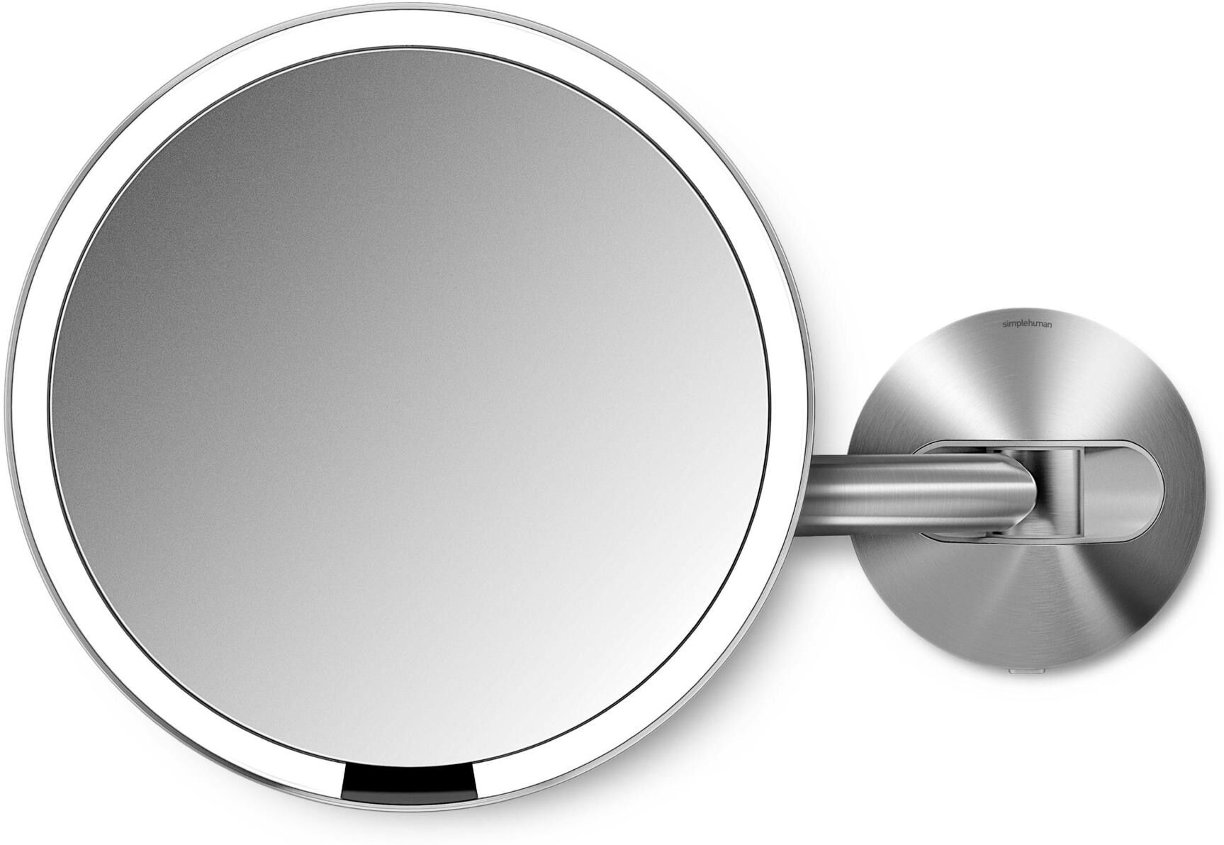 Kosmetikspiegel SIMPLEHUMAN "Kosmetikspiegel mit Sensor mit Wandhalterung Silberfarben", silber (silberfarben), Spiegel, Kosmetikspiegel silberfarben Einheitsgröße