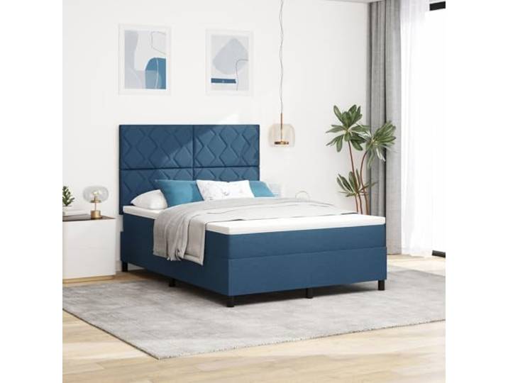 SKTQYQO Boxspringbett Blau Bettgestell Mehrzweckbett Multifunktionsbett Geeignet für Hotels und Studios 140x200cm Stoff