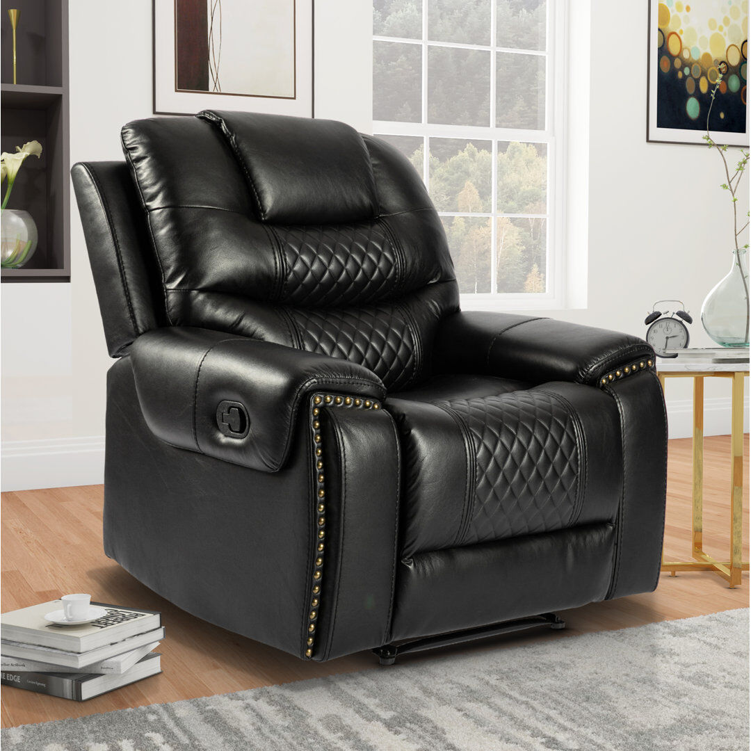 ClassicLiving Hasad Standard Manual Recliner Black 105cm H X 102cm W X 97cm D