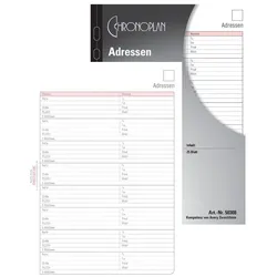 CHRONOPLAN Adressen, DIN A5, 80 g/qm, 25 Blatt