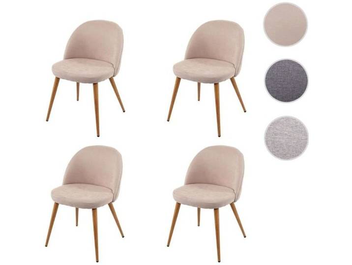 4x chaise de salle à manger MCW-D53 tissu beige