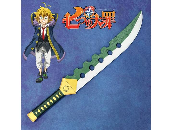 Katana japonais de 28 pouces, inspiré de la série The Seven Deadly Sins, épée de Meliodas Lost Bane, sabre samouraï sûr et non affûté, accessoire de cosplay anime, jouet, cadeau