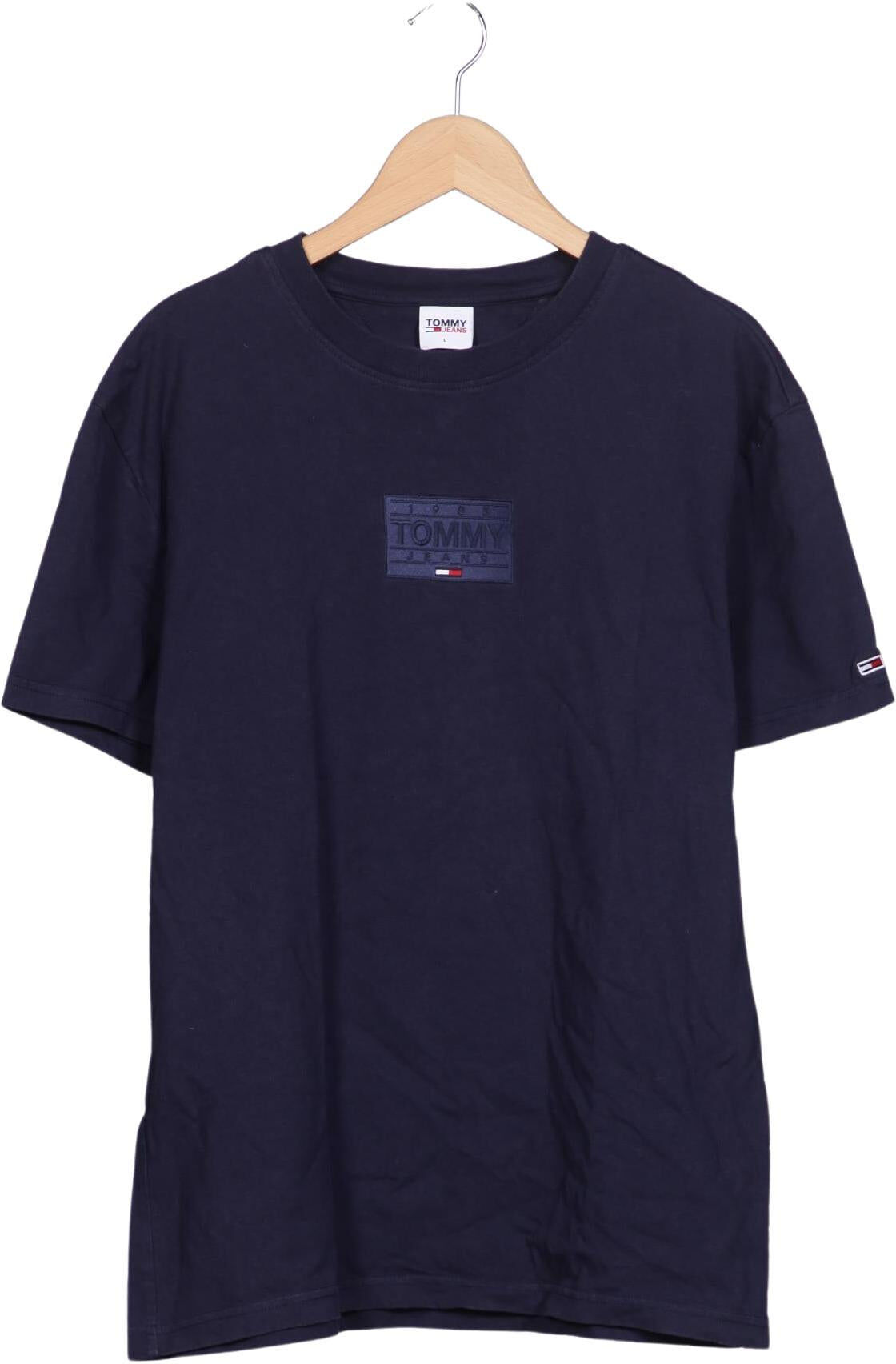 Tommy Jeans Herren T-Shirt, Marineblau, Gr. L, Baumwolle - Second Hand