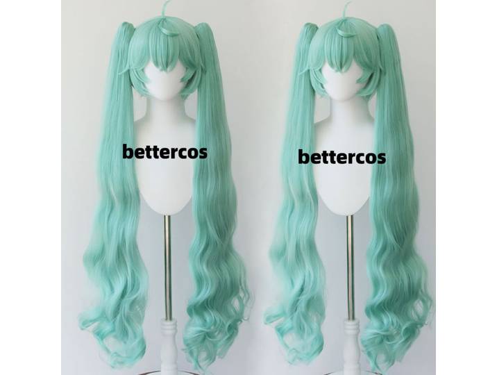 Miku Cosplay perruques perruque synthétique avec longues queues de cheval Anime résistant à la chaleur perruques de cheveux synthétiques