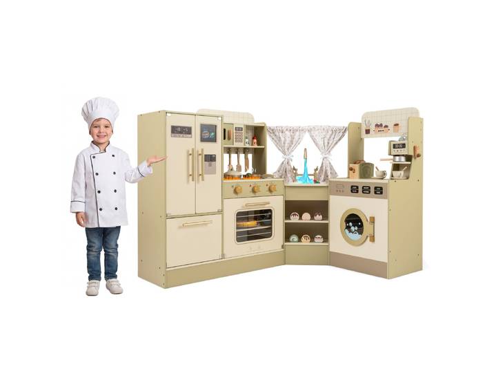 Speelkeuken voor Kinderen Speelkeukenset Houten Keuken voor Jongens en Meisjes vanaf 3 Jaar
