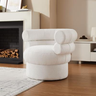 Drehsessel SALESFEVER "Designer-Drehsessel", weiß, B:86,4cm H:71cm T:79cm, Boucléstoff (100% Polyester), Sessel, Drehsessel, mit Drehfunktion