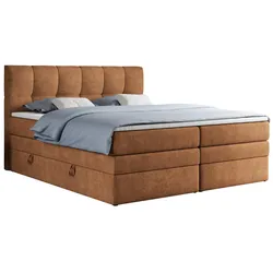BOXSPRINGBETT ALVIN KING 180/200 Orange Struktur - H3