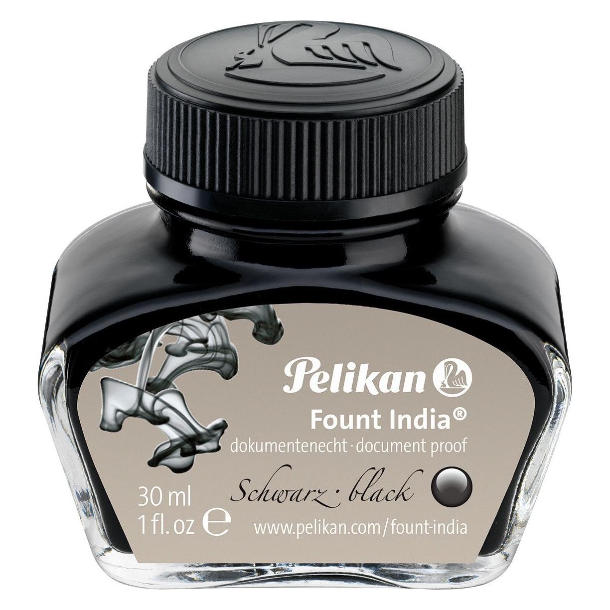 Pelikan Tusche 518 Fount India 30ml, Schwarz (Schwarz, 1 Stk.) (221143)