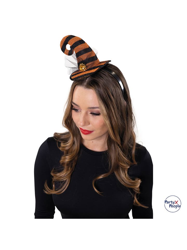 Party x People Haarreif mit Hexenhut in Schwarz/ Orange - onesize