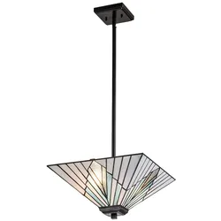Elstead Lighting Alderley Trio-Mount Pendelleuchte Vintage Bronze Tiffany Glas
