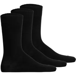 Hudson Unisex Socken, 3er Pack - Easy, Komfortbund, Basic Socken, einfarbig Schwarz / 39-42