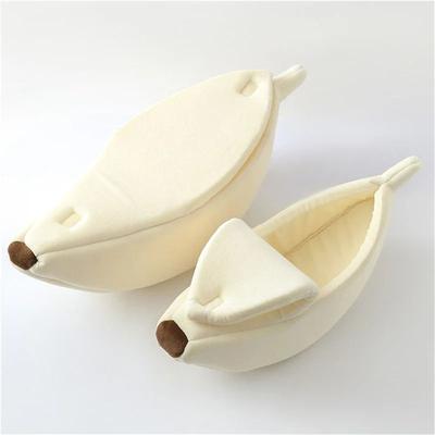 Uplift Essentials Cozy Banana Nest Pet Bed House beige s