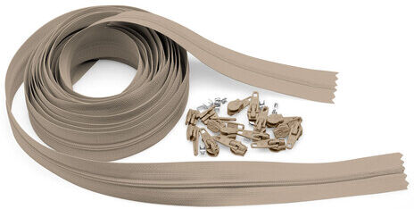 buttinette Endlosreißverschluss im Set, Spirale: 4,2 mm, 4 m, beige