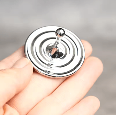 Inspire Picks Teardrop Metal Fidget Spinner Premium Zinc Alloy Anxiety Relief Desk Toy silver