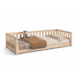BODENBETT Kapua 90x200 umbaubar zum Tagesbett Kiefer Massivholz Natur
