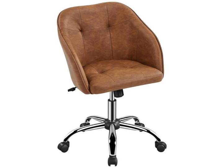 Chaise de Bureau Yaheetech - Fauteuil Ergonomique en Velours - Dossier Inclinable - Hauteur d'Assise Réglable