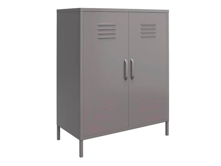 Mid.you Highboard Bradford, Grau, Metall, Uni, 2 Fächer, 79x100x39 cm, stehend, Wohnzimmer, Kommoden & Sideboards, Highboards