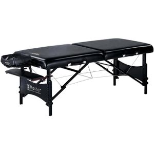 Master-Massage Massageliege Galaxy, aus Holz, mit Armauflage, 76 cm breit, 2 Zonen, schwarz, klapp- & höhenverstellbar